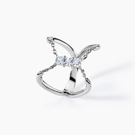 Bague Nexus Argent Blanc Oxyde De Zirconium - Bagues avec pierre Femme | Histoire d&rsquo;Or