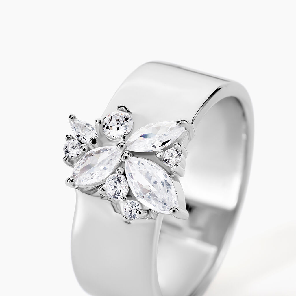 Bague Kirsi Argent Blanc Oxyde De Zirconium - Bagues avec pierre Femme | Histoire d&rsquo;Or