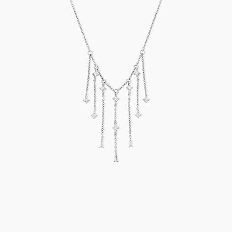 Collier Rain Argent Blanc Oxyde De Zirconium -  Femme | Histoire d&rsquo;Or