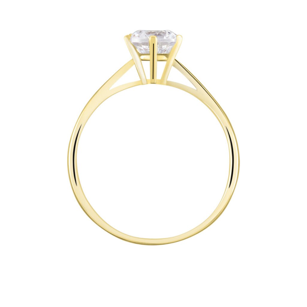 Solitaire Or Jaune Laurian Oxyde De Zirconium Blanc - Bagues solitaires Femme | Histoire d&rsquo;Or