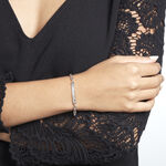 Bracelet Identit&eacute; Carrus Argent Blanc - Gourmettes Femme | Histoire d&rsquo;Or
