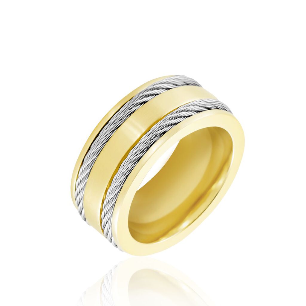 Bague Andro Acier Bicolore - Bagues fantaisie Homme | Histoire d&rsquo;Or
