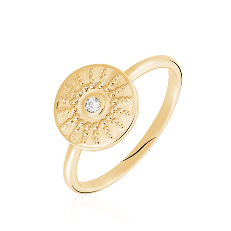 Bague Artea Plaqué Or Jaune Oxyde De Zirconium - Bagues solitaires Femme | Histoire d’Or
