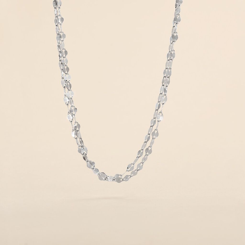 Collier Adelaide Argent Blanc - Colliers doubles et triples chaînes Femme | Histoire d’Or