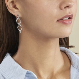 Boucles D'oreilles Pendantes Jolanda Argent Blanc - Boucles d'oreilles fantaisie Femme | Histoire d’Or