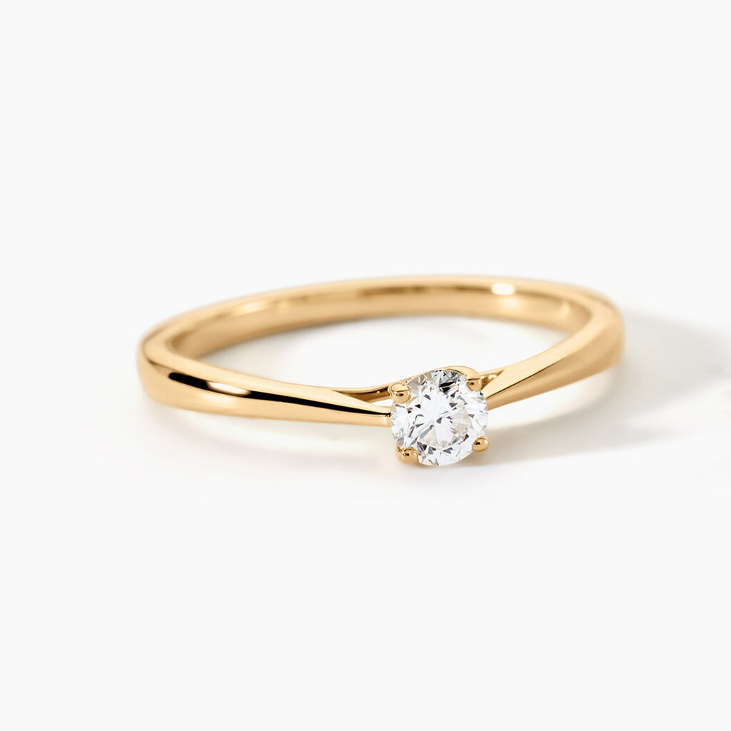 Bague Solitaire Or Jaune Aphrodite Diamant - Bagues solitaires Femme | Histoire d&rsquo;Or