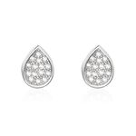 Boucles D'oreilles Puces Argent Blanc Tricoria Oxydes De Zirconium - Boucles d'oreilles fantaisie Femme | Histoire d&rsquo;Or