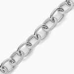 Bracelet Aelia Maille Alternee Acier Blanc - Bijoux sans pierre Femme | Histoire d&rsquo;Or