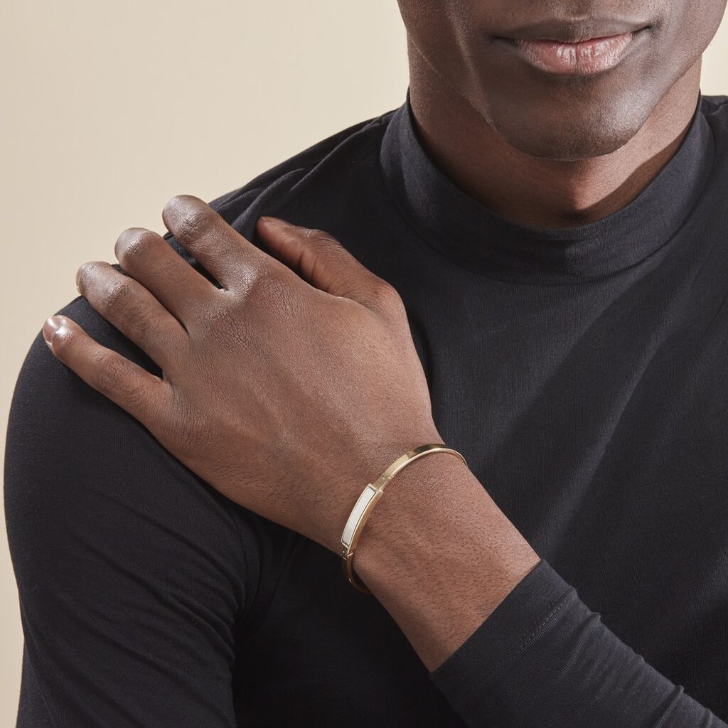Bracelet Jonc Plaqué Or Jaune Tamiko - Bracelets joncs Homme | Histoire d’Or