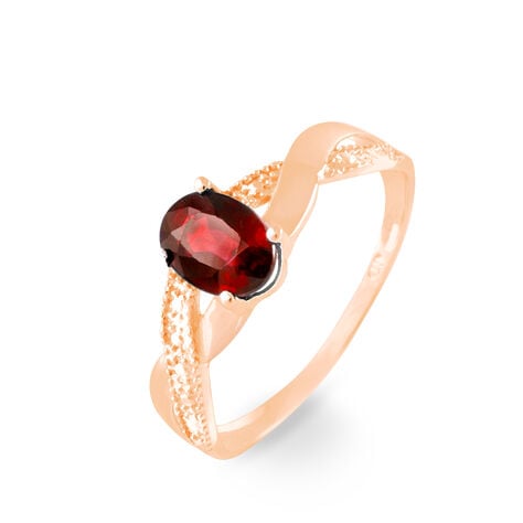 Bague Candice Or Rose Grenat - Bagues solitaires Femme | Histoire d&rsquo;Or
