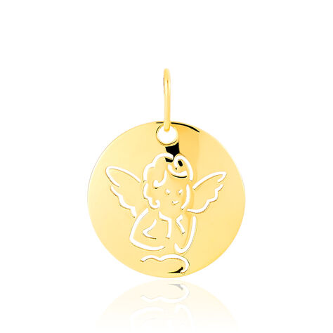 Pendentif Ange Rond Or Jaune - Pendentifs Baptême Enfant | Histoire d’Or