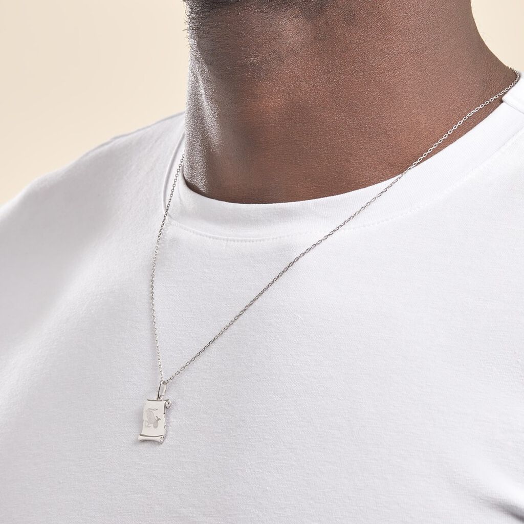 Pendentif Zodiaque Parchemin Argent Blanc - Pendentifs Zodiaque Famille | Histoire d’Or