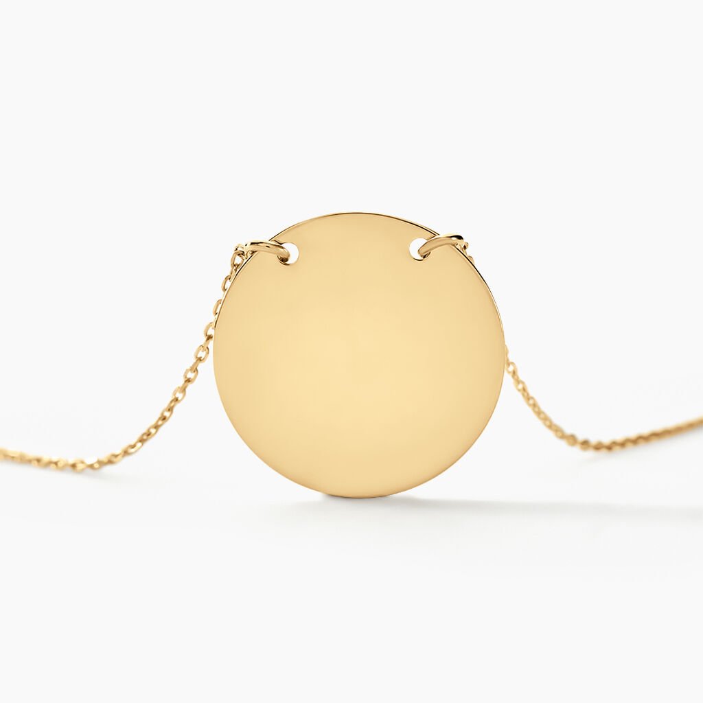 Collier Leana Pastille Gravable Or Jaune - Cadeaux de naissance Enfant | Histoire d&rsquo;Or