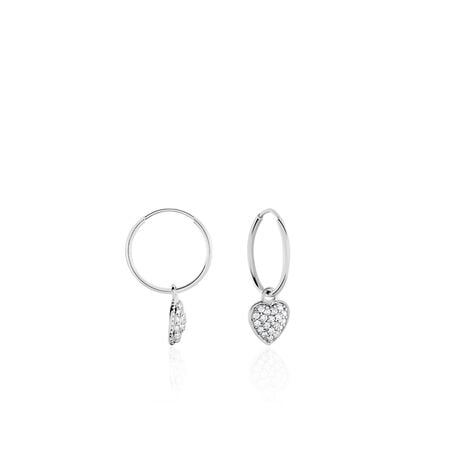 Creoles Or Blanc 375/1000 Lulu - Boucles d'oreilles créoles Femme | Histoire d’Or