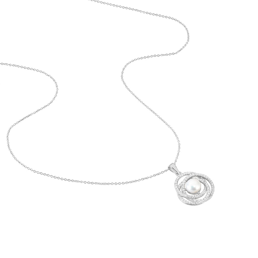Collier Matilda Argent Blanc Perle De Culture Et Oxyde De Zirconium - Colliers Femme | Histoire d’Or