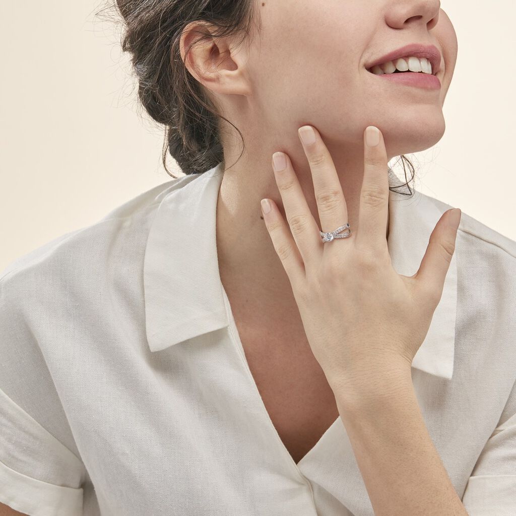 Bague Solitaire Arnalia Or Blanc Oxyde De Zirconium - Bagues solitaires Femme | Histoire d’Or