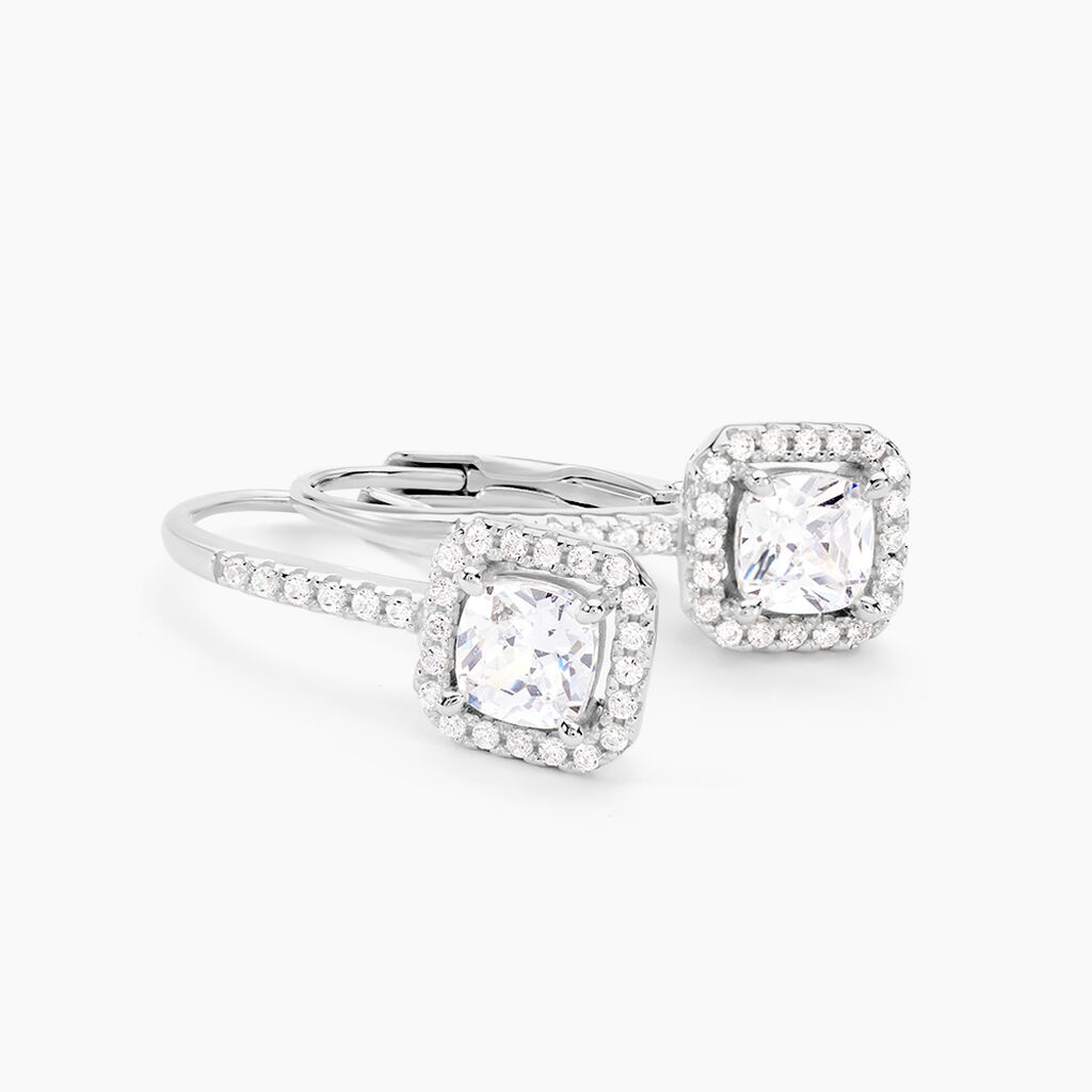 Boucles D'oreilles Pendantes Rio Argent Blanc Oxyde De Zirconium - Boucles d'oreilles fantaisie Femme | Histoire d&rsquo;Or
