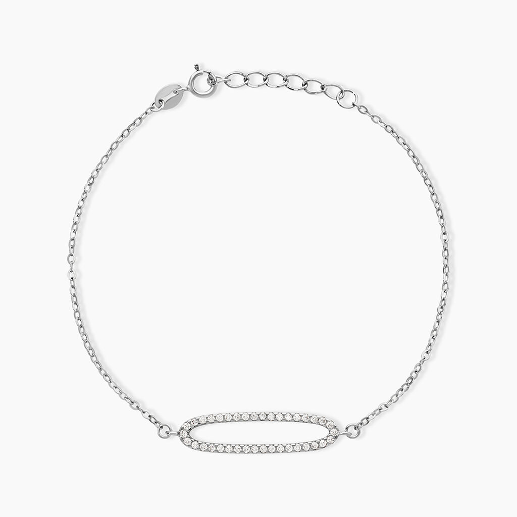 Bracelet La&iuml;de Argent Blanc Oxyde De Zirconium - Bracelets Femme | Histoire d&rsquo;Or