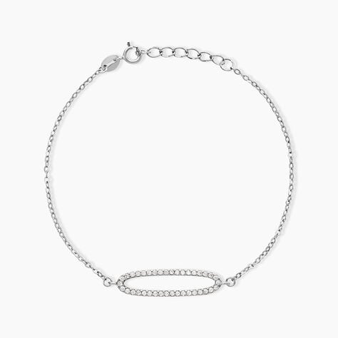 Bracelet La&iuml;de Argent Blanc Oxyde De Zirconium - Bracelets Femme | Histoire d&rsquo;Or