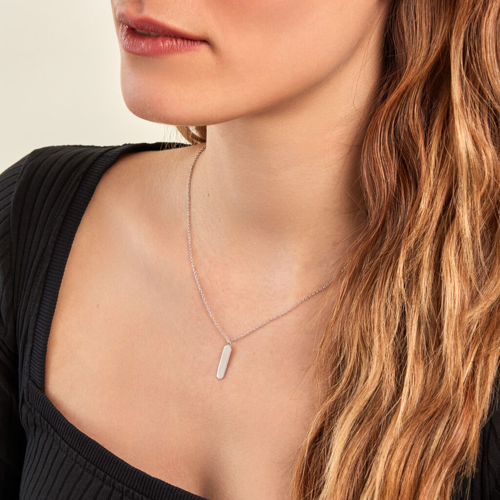 Collier Saddie Argent Blanc - Colliers fantaisie Femme | Histoire d’Or