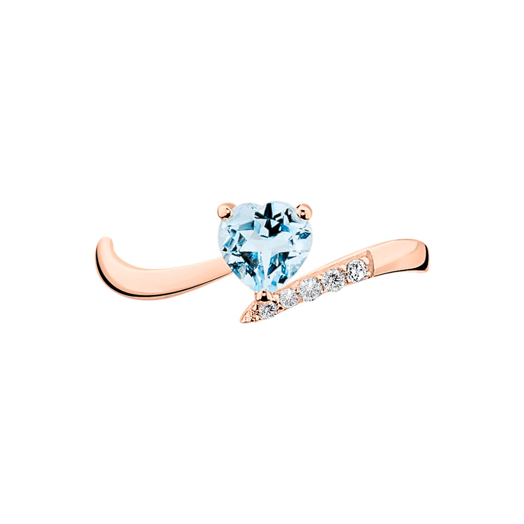Bague Eva Or Rose Topaze Et Diamant - Bagues solitaires Femme | Histoire d’Or