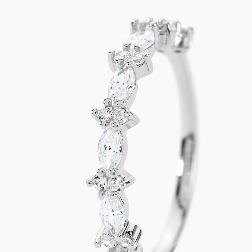 Bague Argent Blanc Eclat D'Aurore Oxydes De Zirconium - Bagues avec pierre Femme | Histoire d&rsquo;Or