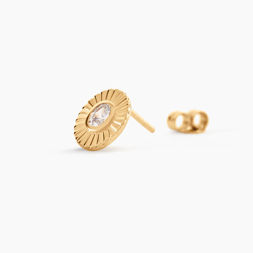 Boucles D'Oreilles Puces Adira Plaqu&eacute; Or Jaune Oxyde De Zirconium - Boucles d'oreilles fantaisie Femme | Histoire d&rsquo;Or
