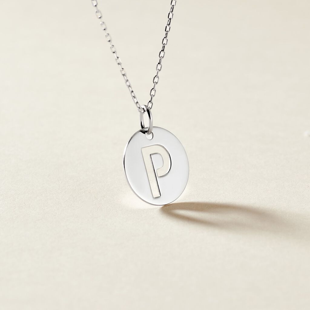 Pendentif Elio P Argent Blanc - Pendentifs Famille | Histoire d’Or