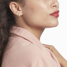 Créoles Argent Blanc Taki Oxydes De Zirconium - Boucles d'oreilles créoles Femme | Histoire d’Or