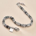 Bracelet Cliff Acier Gris Labradorite H&eacute;matite Oxyde De Zirconium - Bracelets Homme | Histoire d&rsquo;Or