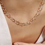 Collier Joice Maille Altern&eacute;e Et Godronne Or Bicolore - Chaines Femme | Histoire d&rsquo;Or