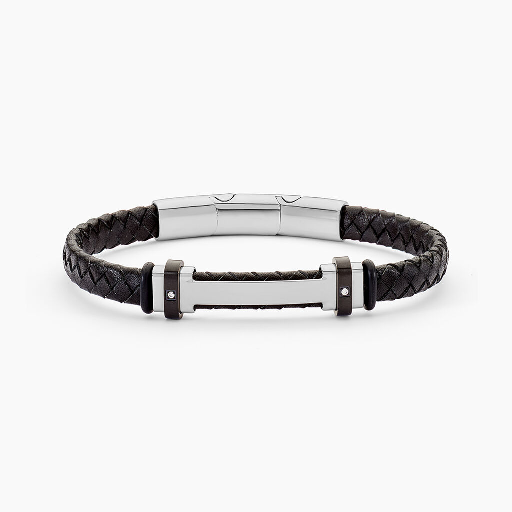Bracelet Acier Blanc Ludovic Oxyde De Zirconium - Bracelets Homme | Histoire d&rsquo;Or