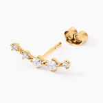 Boucles D'oreilles Puces Nichole Or Jaune Diamant Synth&eacute;tique - Clous d'oreilles Femme | Histoire d&rsquo;Or