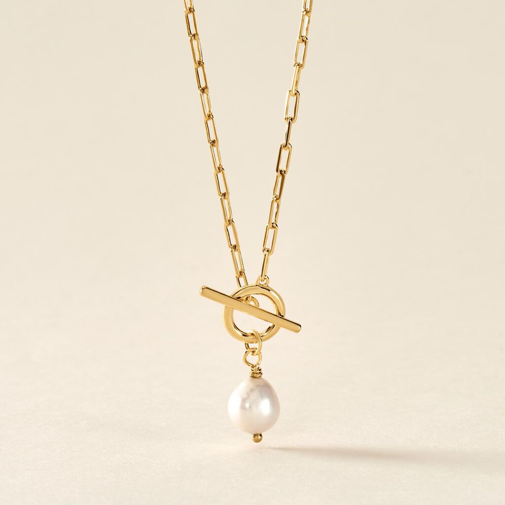 Collier Plaqué Or Jaune Ibai Perle D'eau Douce - Colliers Femme | Histoire d’Or