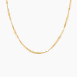 Collier Imanie Maille Singapour Argent Dor&eacute; A L'Or 750/1000 - Bijoux sans pierre Femme | Histoire d&rsquo;Or
