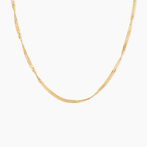 Collier Imanie Maille Singapour Argent Dor&eacute; A L'Or 750/1000 - Bijoux sans pierre Femme | Histoire d&rsquo;Or