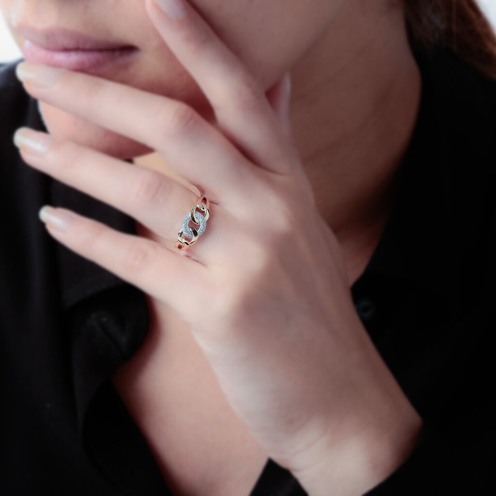 Bague Maillons Or Jaune Diamant - Bagues avec pierre Femme | Histoire d’Or