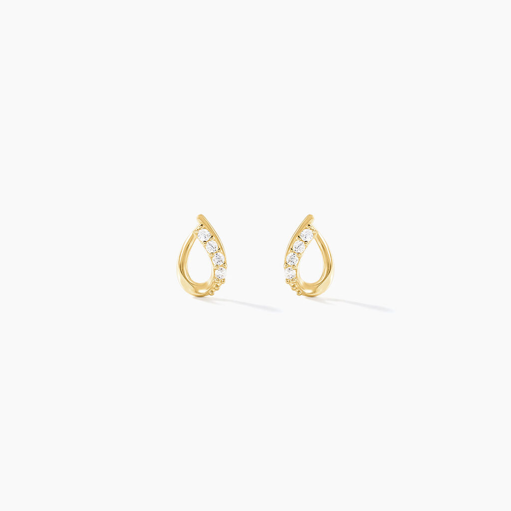 Boucles D'oreilles Puces Lisianthus Or Jaune Oxyde - Clous d'oreilles Femme | Histoire d&rsquo;Or