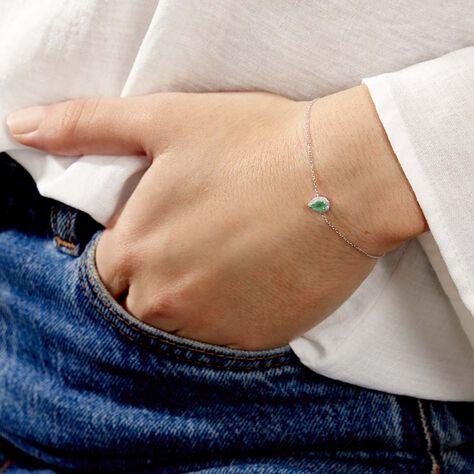 Bracelet Juliettina Or Blanc Emeraude Et Diamant - Bracelets Femme | Histoire d’Or