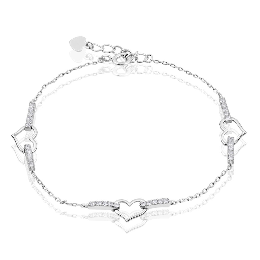 Bracelet Triple Argent Blanc Oxyde De Zirconium - Bracelets Femme | Histoire d’Or
