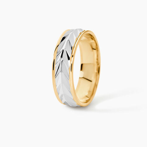 Alliance Epi Fantaisie Ruban Plat Or Bicolore - Alliances Unisex | Histoire d&rsquo;Or