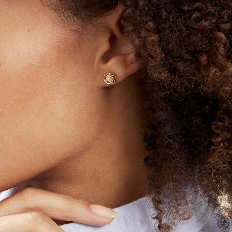 Boucles D'oreilles Puces Or Jaune Urlanie Diamants - Clous d'oreilles Femme | Histoire d’Or