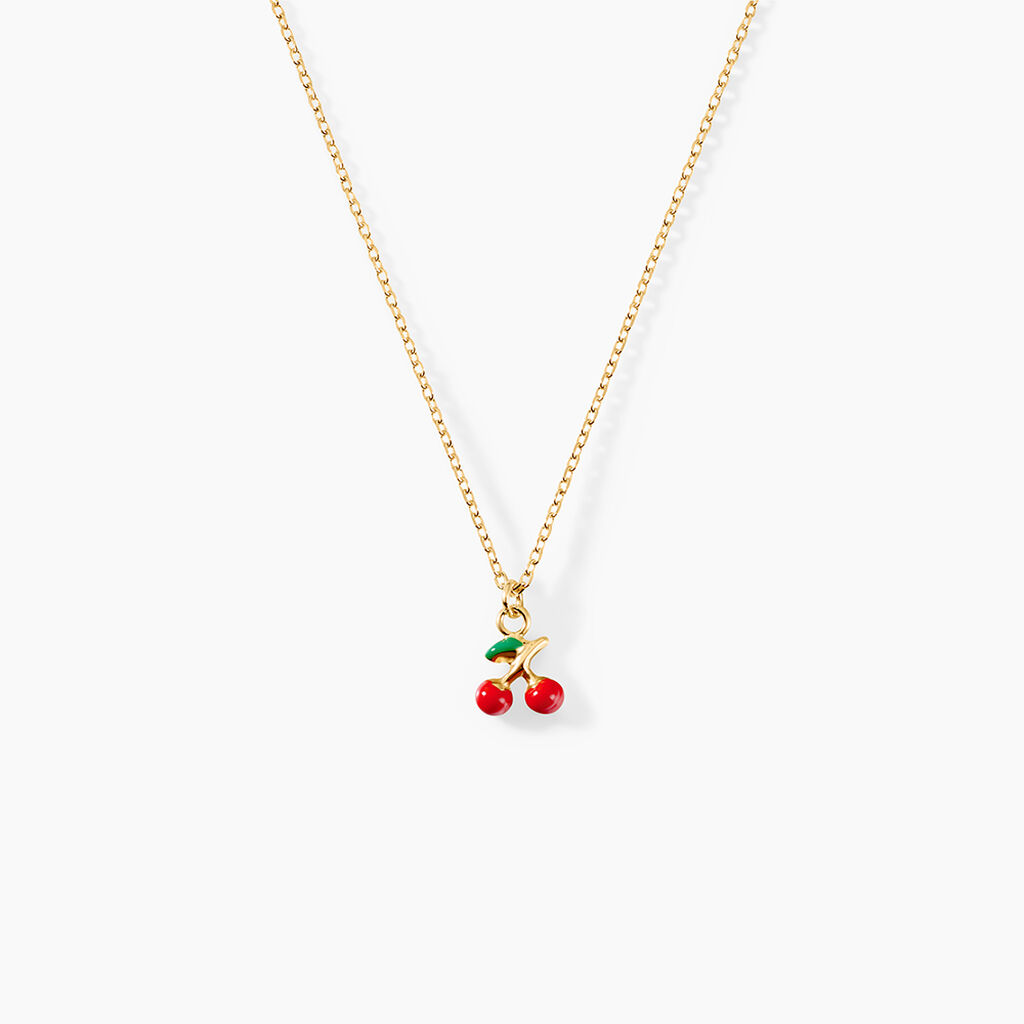 Collier Cherry Cerise Argent Dor&eacute; A L'Or 750/1000 - Bijoux sans pierre Enfant | Histoire d&rsquo;Or