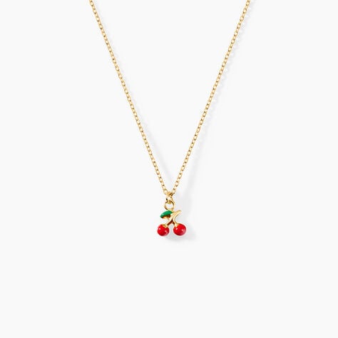 Collier Cherry Cerise Argent Dor&eacute; A L'Or 750/1000 - Bijoux sans pierre Enfant | Histoire d&rsquo;Or