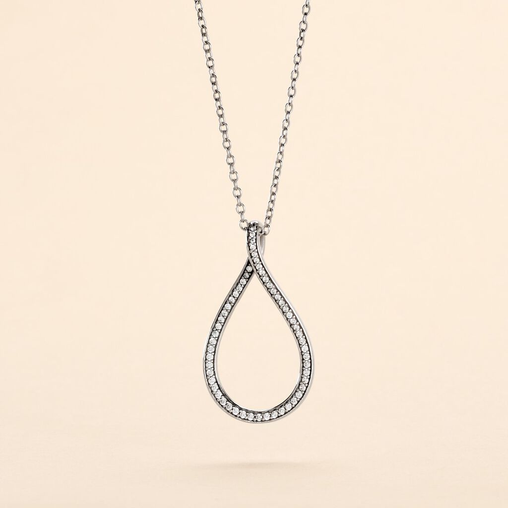 Collier Netta Argent Blanc Oxyde De Zirconium - Colliers fantaisie Femme | Histoire d&rsquo;Or