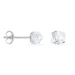 Boucles D'oreilles Puces Bridie Argent Blanc Pierre De Synthese - Boucles d'oreilles fantaisie Femme | Histoire d&rsquo;Or
