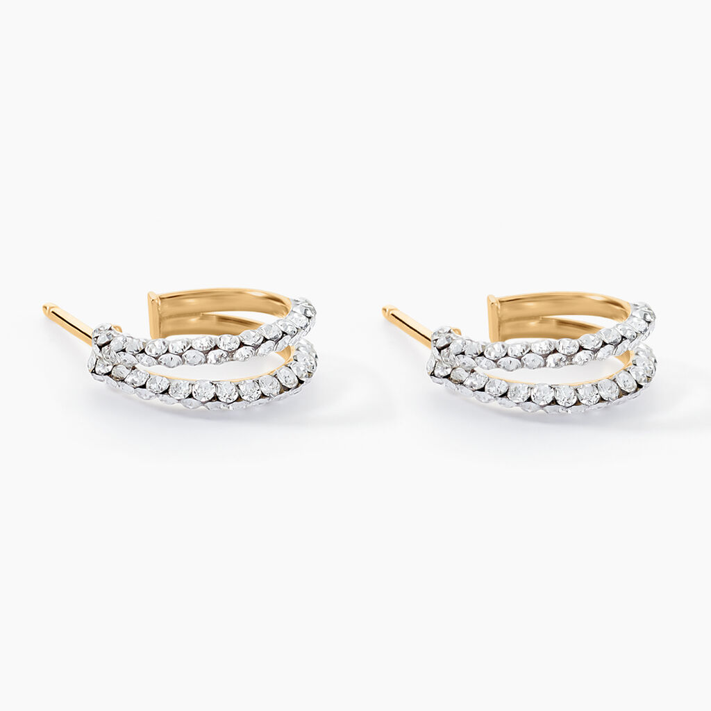 Créoles Atallah Or Jaune Strass - Boucles d'oreilles créoles Femme | Histoire d’Or