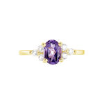 Bague Anaid Or Jaune Amethyste Et Oxyde De Zirconium - Bagues solitaires Femme | Histoire d&rsquo;Or