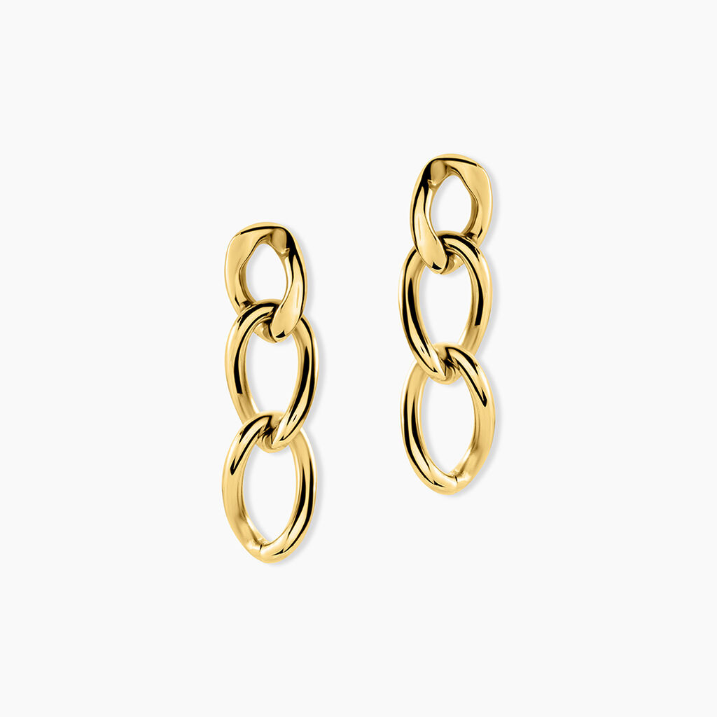 Boucles D'Oreilles Pendantes Mayna Acier Jaune - Boucles d'oreilles fantaisie Femme | Histoire d&rsquo;Or