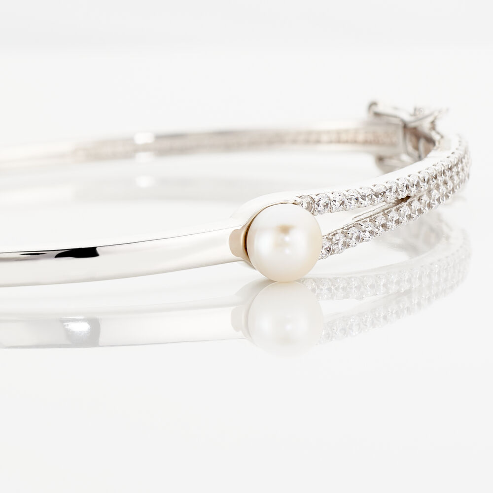 Bracelet jonc perle de culture clearance